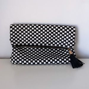 Black & White Checkered Clutch Purse, Like New
